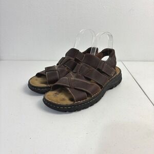 Y2K 90s Skechers Fisherman Sandals Rugged Gorpcore Chunky Leather Brown Mens 8